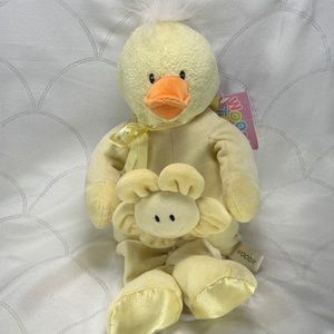 🟢2/$15 Plush Duck Baby Lovey Crib Pull Toy